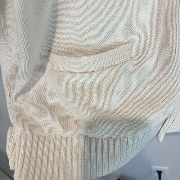 Men's Goodthreads Cardigan Sweater XL Button Up Ivory 100% Cotton grandpa - Picture 6 of 6